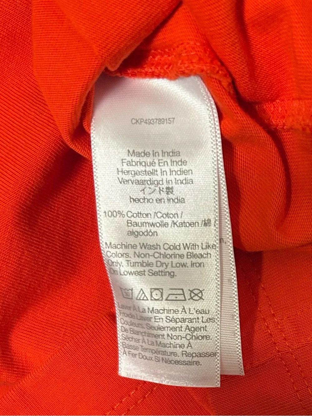 Madewell Puff Sleeve Tee Bright Flame Orange Top Size S 100% Cotton Jersey